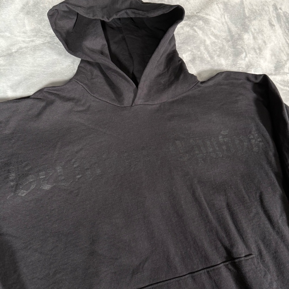 Yeezy X Gosha Herald Tribune Hoodie Mens 3 (Fits 2XL) Boxy Oversized Fit Gray